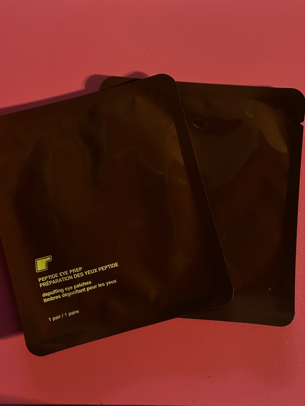 RHODE Peptide Eye Prep Patches - Brown Packaging with Yellow Accent